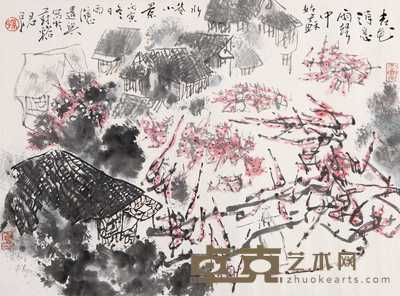 孙君良 1986年作 杏花春雨江南 横幅 23.5×45cm